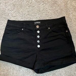 Express button up denim shorts